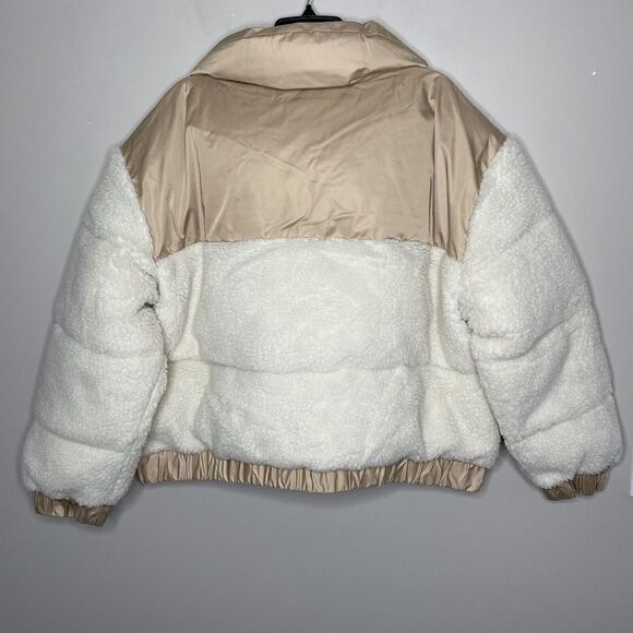 ABERCROMBIE & FITCH Womens Ultra Mini Puffer Jacket NEW Sherpa Cream Sz XL - Picture 7 of 13